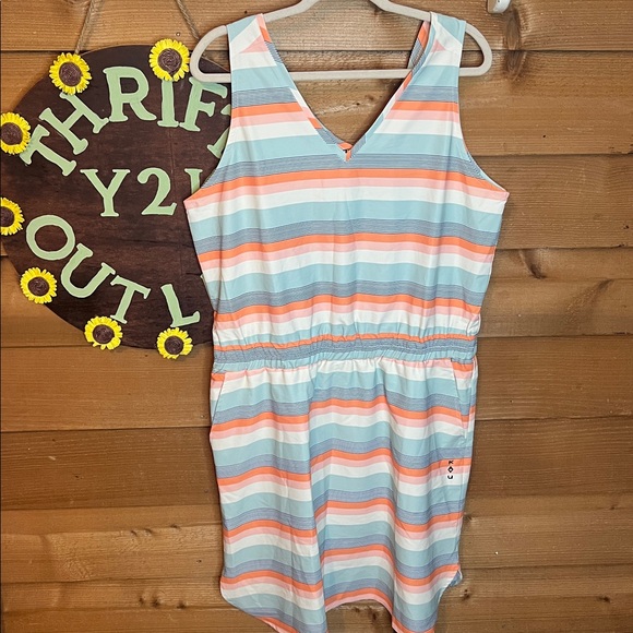 KAVU Ensenada Stripe Midi Athletic Outdoor Athleisure Dress Pocket Sleeveless XL - Picture 6 of 9